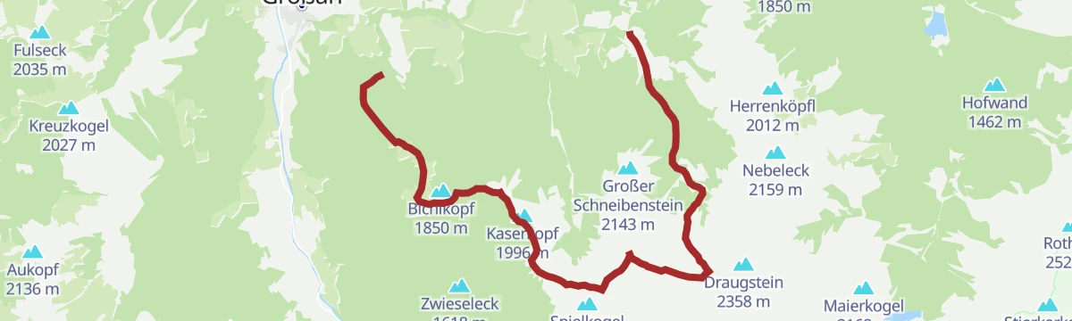 Route map: Großarl: Filzmoosalm - Filzmoossattel - Filzmooshörndl - Remsteinkopf - Bichlalm